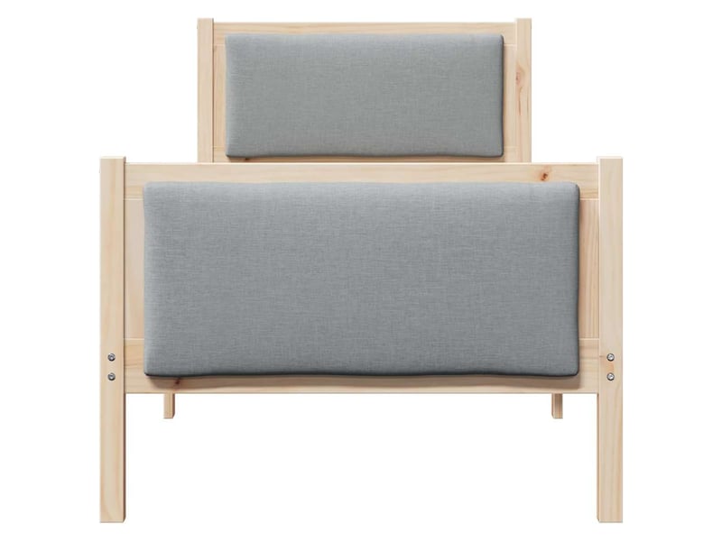 Lit simple- lit adulte - cadre de lit avec tête de lit gris clair 80 x 200 cm tissu - Conforama D