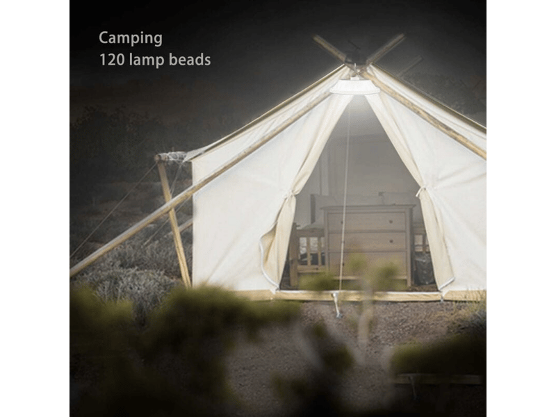 Lanterne de camping solaire 120 led avec télécommande, batterie rechargeable usb, lampe de camp à gradation, portable, étanche ipx7, blanc - Conforama B