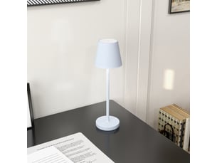 Lampe de chevet led sans fil, lampe de table rechargeable usb-c, 3 couleurs, ø 11,2 x 36,5 cm, grise