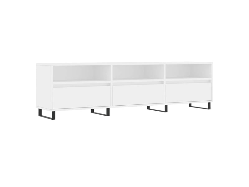  Meuble tv - banc tv - meuble de rangement blanc 150x30x44,5 cm bois d'ingénierie  - Conforama A