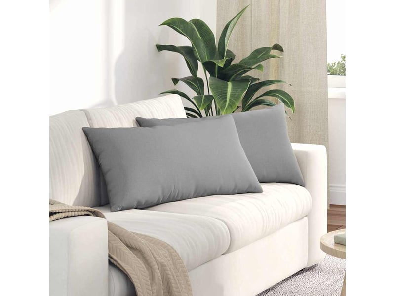  Lot de 2 coussins de canapé, coussins décoratifs tissu gris nuage 80 x 40 cm cf58884  - Conforama B