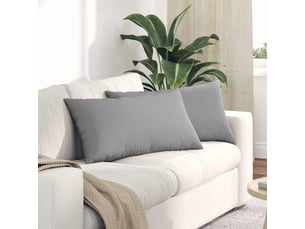 Lot de 2 coussins de canapé, coussins décoratifs tissu gris nuage 80 x 40 cm cf58884