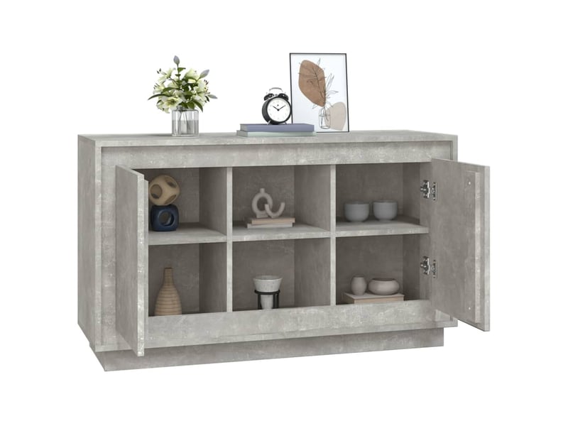  Buffet - bahut - meuble de rangement gris béton 102x35x60 cm bois d'ingénierie  - Conforama D
