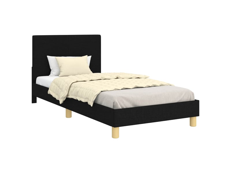  Cadre de lit pour enfants - lit jeune avec tête de lit noir 90 x 200 cm  - Conforama A