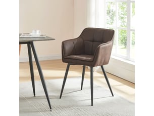 Lot de 2 chaises de salle à manger birmingham 82 x 60 x 59 cm marron foncé noir [en.casa]