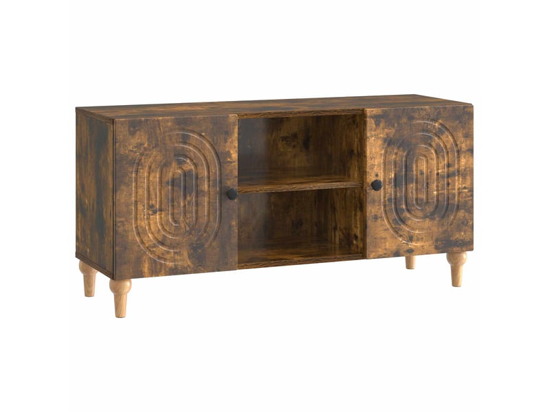  Meuble tv - banc tv - meuble de rangement chêne fumé 102 x 34,5 x 50 cm bois d'ingénierie  - Conforama A