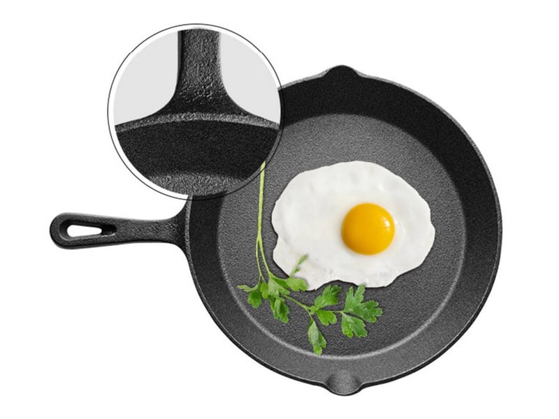  Poêle à frire en fonte pré-enduite – 25cm, noir  - Conforama B