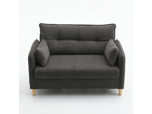 Canapé droit fixe DZMDIP 2 places Tissu gris avec coffre de rangement
