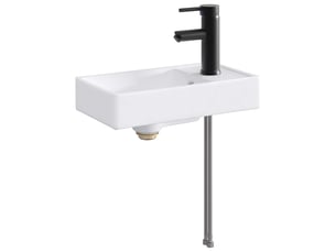 Lavabo de salle de bain avec robinet et évacuation noir mat shl3054