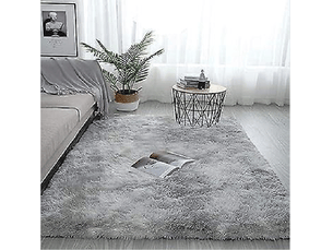 Tapis de maison en laine de soie, dégradé d'épaisseur 80x160cm, teinture par nouage à l'eau gris argente, pour salon et chambre à coucher