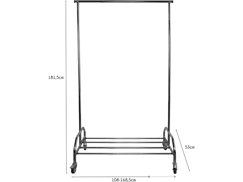 Portant vêtements roulettes métal gris argenté 108-168 x 53 x 181 cm 62278 - Conforama B