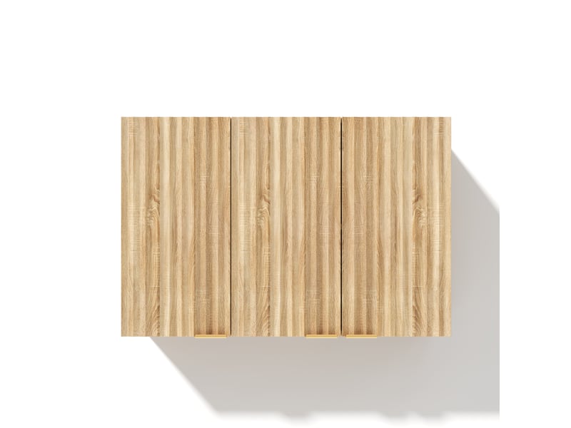 Meuble de rangement mural,90x29x60 cm,3 portes,mdf,naturel - Conforama D