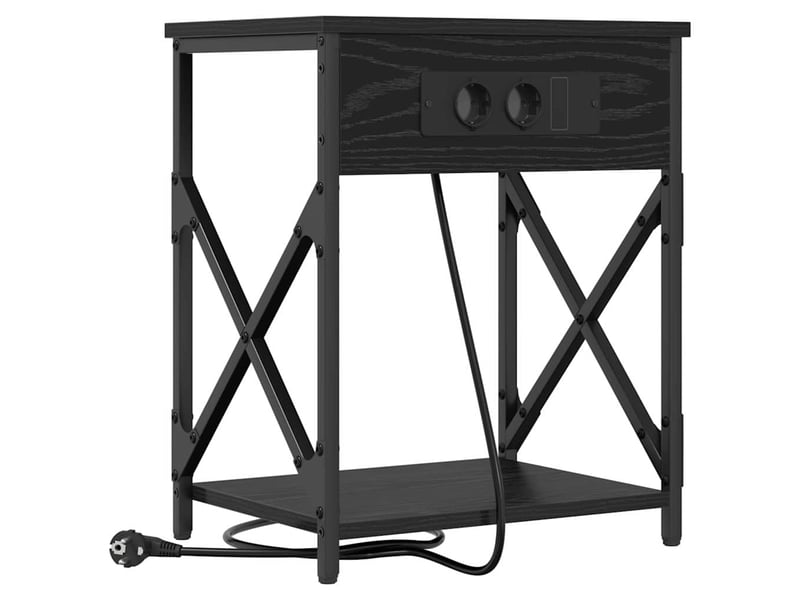  Table de chevet - cabinet de chevet - table de nuit chêne noir 41 x 31 x 51 cm bois d'ingénierie  - Conforama A