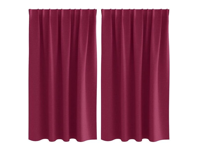 Lot de 2 rideaux occultants, rideaux black-out avec anneaux bordeaux 140 x 140 cm cf44608 - Conforama A