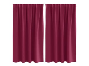 Lot de 2 rideaux occultants, rideaux black-out avec anneaux bordeaux 140 x 140 cm cf44608