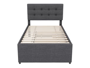 Lit extensible 90x190 cm ZOVIRA coloris gris