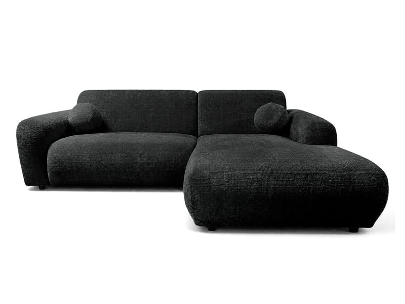 Louise - canapé d'angle droit 4 places en velours texturé - best mobilier - gris anthracite LOUISE - Conforama A