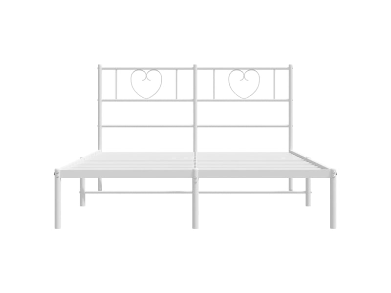  Lit double- lit adulte -  cadre de lit métal sans matelas et tête de lit blanc 160x200 cm  - Conforama C