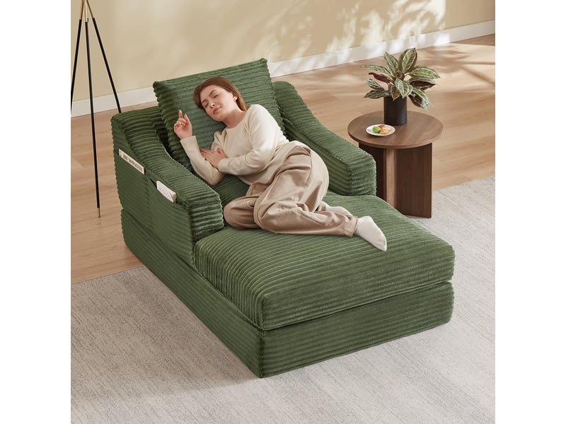  Canapé convertible, canapé-lit, pour salon, en velours tricoté, 1 place, pour chambre  - Conforama C