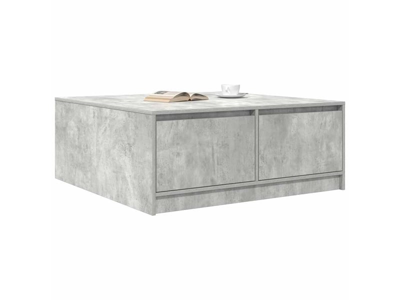  Table basse - table de salon - table à thé avec tiroirs gris béton 100x100x40 cm  - Conforama D