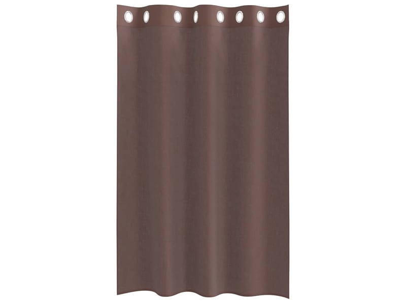  Lot de 2 rideaux en voile, voilages avec œillets marron 140x175 cm cf44375  - Conforama D