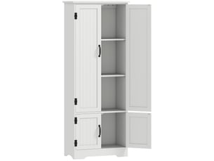 Buffet de cuisine armoire de cuisine contemporaine multi-rangements 2 placards 3 étagères mdf blanc panneaux particules