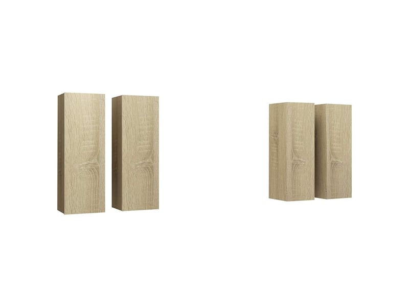  Lot de 4 meuble tv bas salon chêne sonoma 30,5x30x90 cm bois d'ingénierie  - Conforama A
