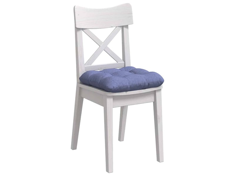  Lot de 4 coussins de siège, coussins décoratifs tissu bleu denim 45 x 45 x 12 cm cf59959  - Conforama C