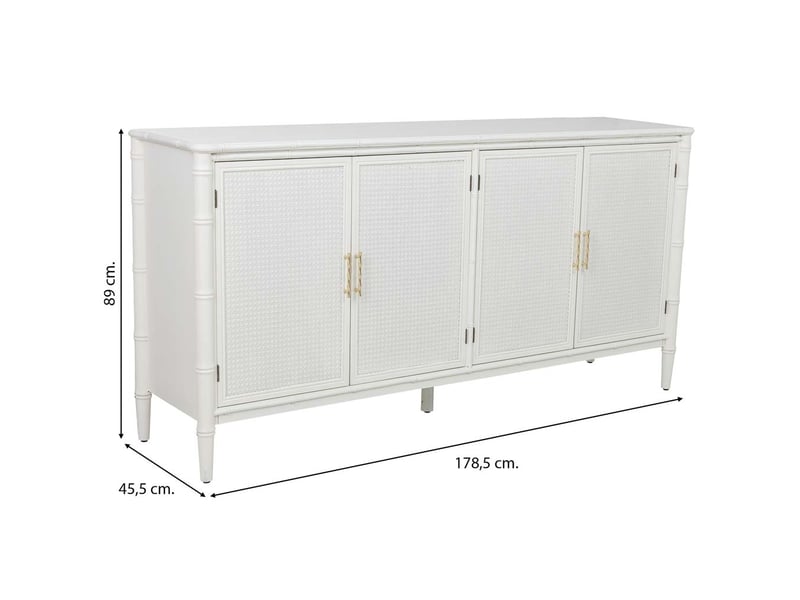  Buffet en bois blanc 178,5x45,5x89 cm h  - Conforama C