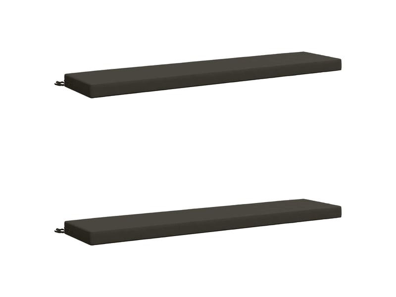 Lot de 2 coussins de banc, coussins d'assise soest 100 % polyester anthracite cf56965 - Conforama A
