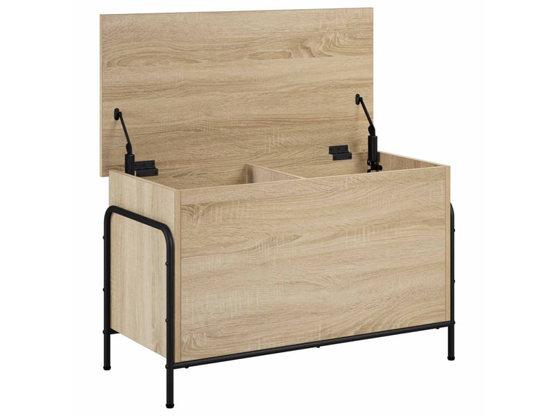 Boîte de rangement, coffre de rangement chêne sonoma 80x40x49,5 cm shl33408  - Conforama C