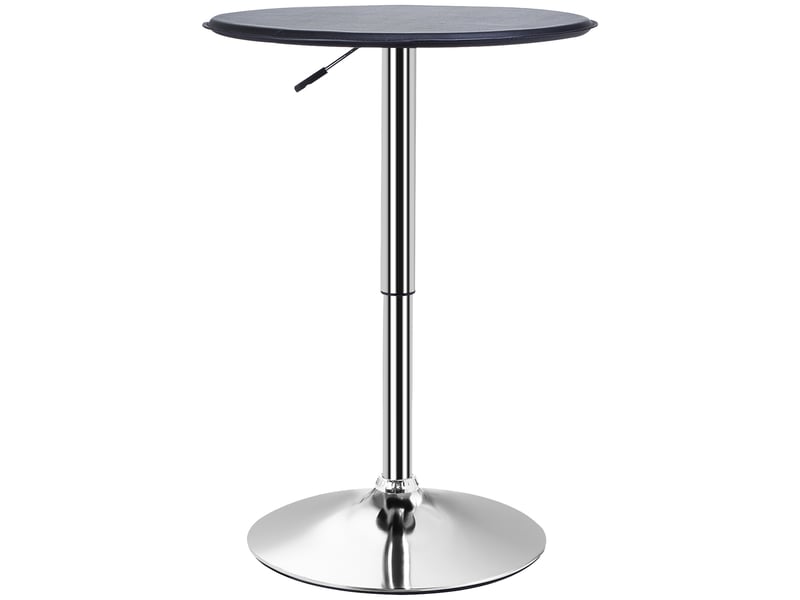  Table de bar à hauteur réglable, piètement pivotant à 360°, base ronde, table haute moderne pour cuisine, ø63 x 67-93 cm, noire  - Conforama B