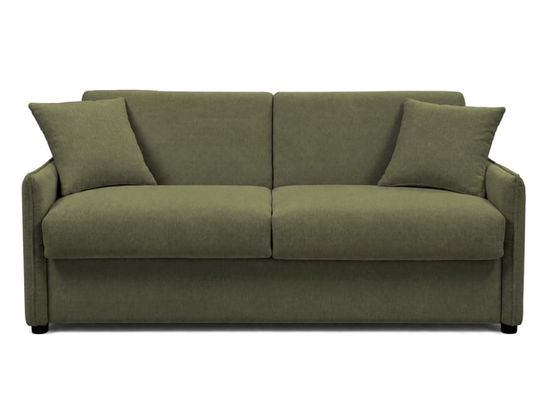  Adele - canapé lit 3 places convertible express couchage quotidien 140x190 cm matelas 14 cm en tissu texturé - best mobilier - vert kaki ADELE - Conforama A