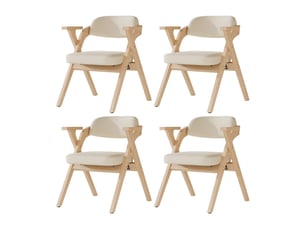 4 chaises pliantes pour salle à manger en bois massif beige - confortables, atmosphériques et faciles à ranger