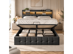 Lit coffre 160x200 cm EZSSW coloris noir
