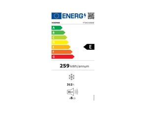 Congelateur armoire Ventilé (No frost) <strong>HISENSE</strong> FT3K310SAIE - 312 litre(s) largeur 59.5 cm x hauteur 185.6 cm