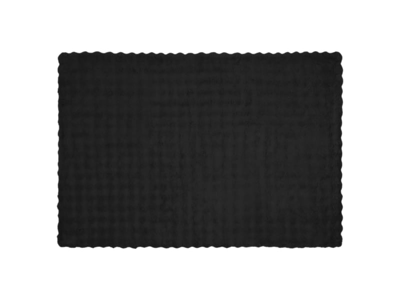 Couverture décorative, couverture antidérapante en fausse de lapin olite noir shl26225 - Conforama E