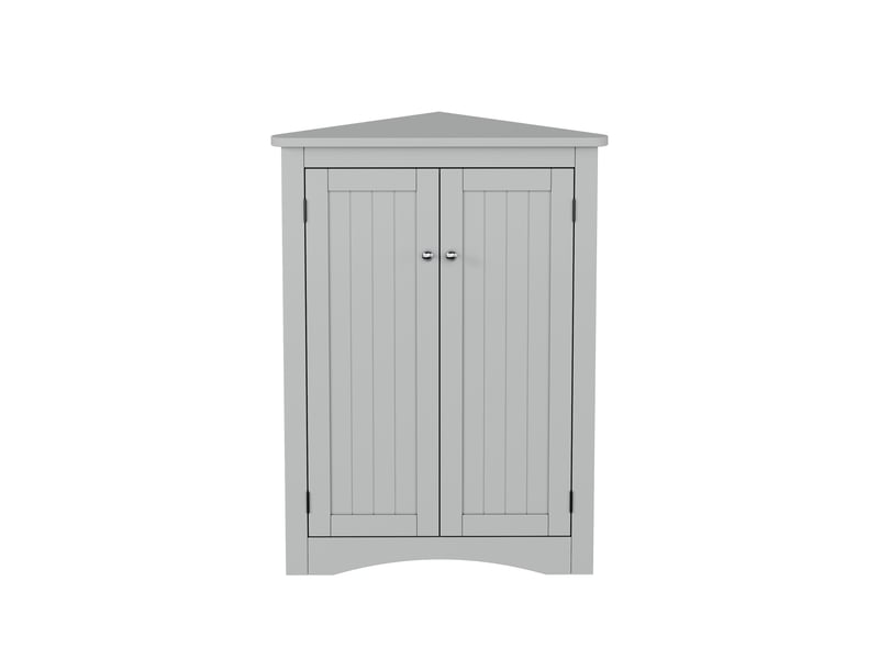  Meuble d'angle de salle de bain 2 portes en mdf gris 61.5 x 34.5 x 90 cm  - Conforama A