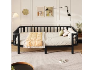 Lit banquette 90x200 cm <strong>MODFU</strong>  <strong></strong> coloris noir
