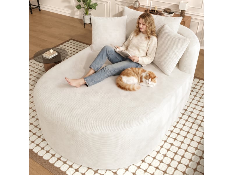 Canapé de salon, canapé pour séjour, dossier inclinable, livré monté, 122 cm, en velours, pour salon - Conforama R