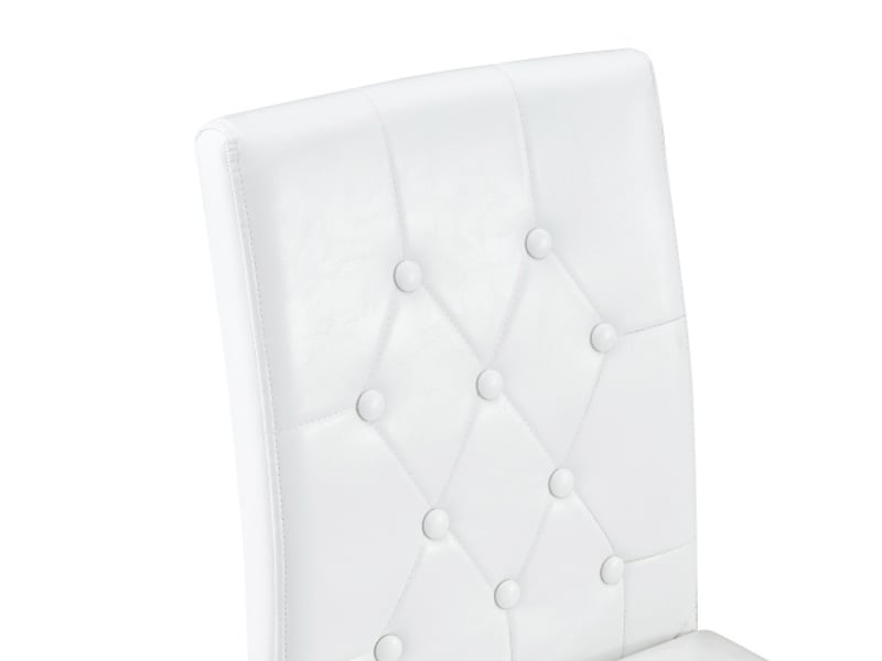 Lot de 4 chaises de salle à manger noir et blanc - design luxe léger, pieds métal noirs - cuisine européenne - Conforama D