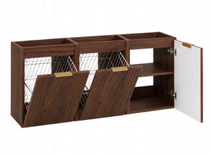 Ensemble de meubles bas flow noyer foncé 120 cm avec 2 paniers à linge
