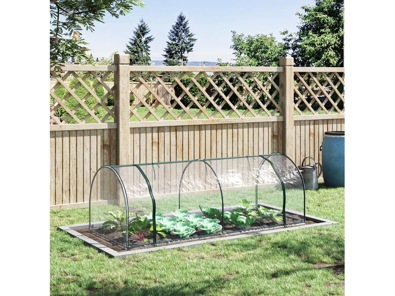  Serre de jardin basse 250 x 100 x 80 cm – transparente – porte enroulable et fixation au sol pratique  - Conforama B