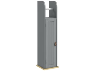 Meuble de salle de bain porte-papier toilette avec placard mdf gris 20 x 20 x 80 cm
