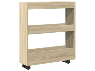 Chariot de rangement étroit pour bureau 3 niveaux chêne sonoma shl60887