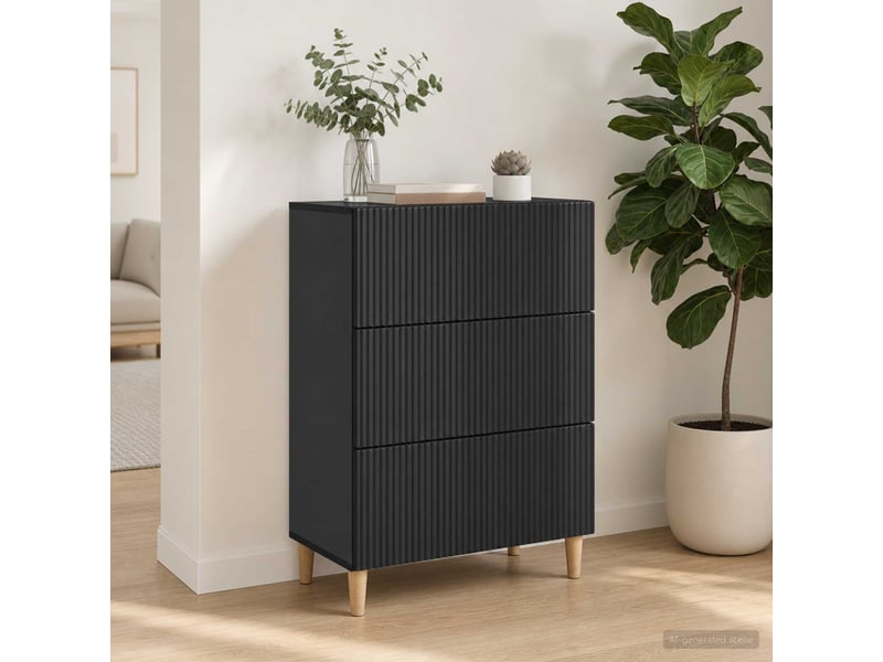  Armoire à tiroirs, rangement bureau 66 x 34,5 x 90 cm bois d'ingénierie noir shl9187  - Conforama D