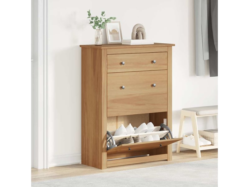  Meuble à chaussure, armoire à chaussures panama 80x35x105 cm bois de pin massif  - Conforama C