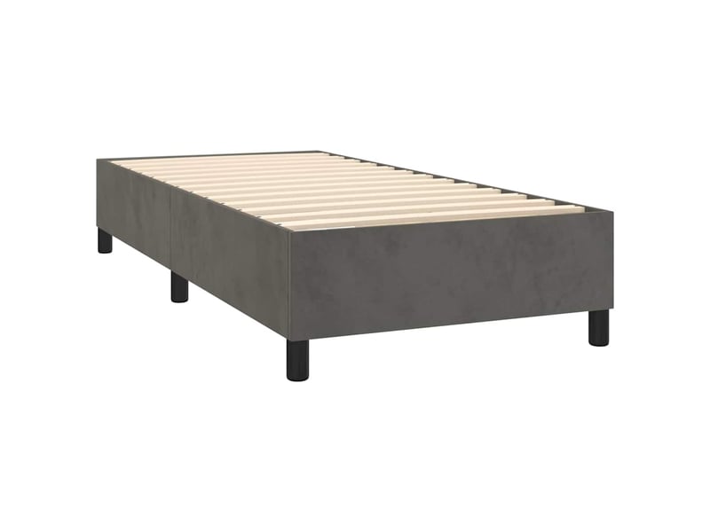  Lit simple- lit adulte -  cadre de lit à lattes gris foncé 100x200 cm velours  - Conforama C