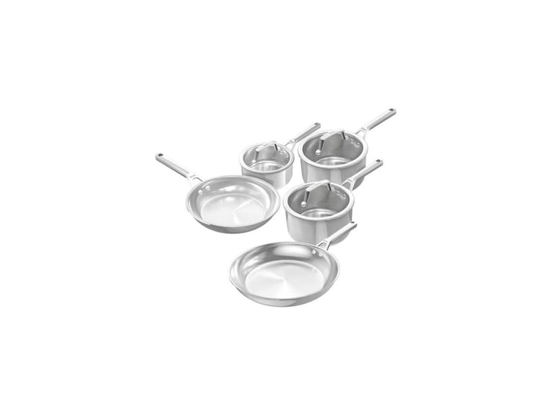  Casseroles et poeles inox 8 pieces 3 plis induction four 300 c NIN0622356360654 - Conforama A