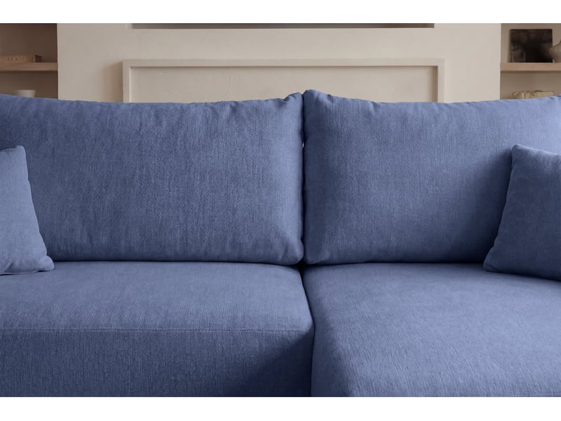  Sacha - canapé d'angle convertible tissu chiné 3 places bleu  - Conforama E